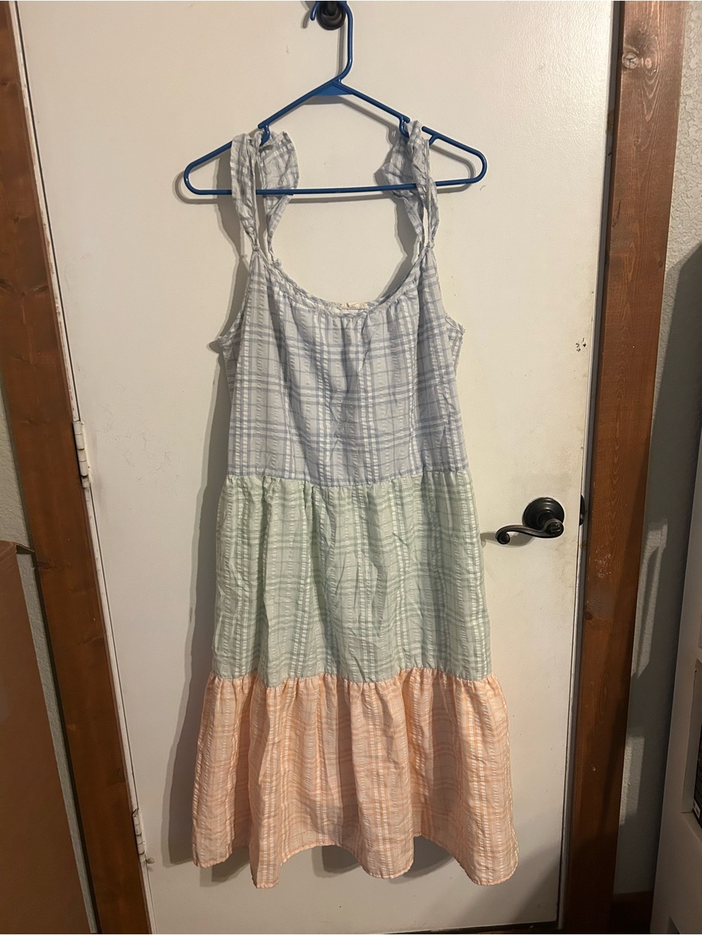 Blu Pepper Plaid Maxi Dress